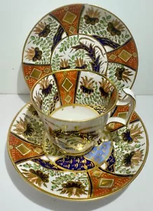 Antique Circa 1815 Spode Tea Cup & 2 Saucer Japanese Imari 2213 Georgian English - Picture 1 of 23