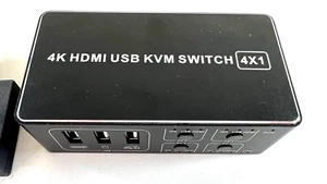 4K HDMI USB KVM Switch (4X1), 4 Port 4K@60Hz - Picture 1 of 6