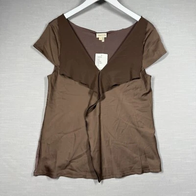 Blusa Anthropologie Meadow Rue Mujer Mediana Marrón Fluida Informal Oficina Elegante Foto 1 de 4