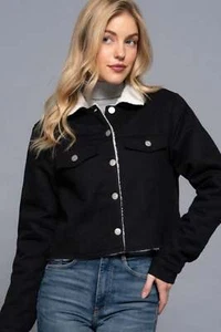 Button Closure Sherpa-lined Twill Jacket - Picture 1 of 5