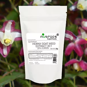 Nutrics® GORNY GOAT UNKRAUT EXTRAKT 30:1 20% Icariine 100% reines 50g Pulver - Bild 1 von 4