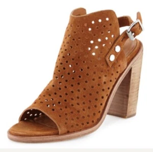 Rag & Bone Wyatt Block Heel Slingback Sandal Women’s Sz 7 37 Camel Tan Leather - Picture 1 of 10