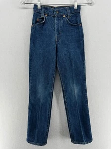LEVI'S Jeans Youth 8 Boys Orange Tab Dark Wash Denim 5-pocket Pants Vintage - Picture 1 of 14
