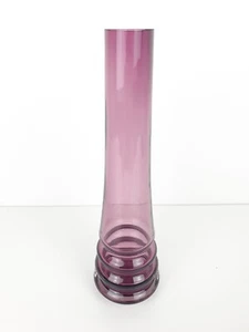 Dartington Purple Glass Vase Ribbed Effect Signed - Picture 1 of 10