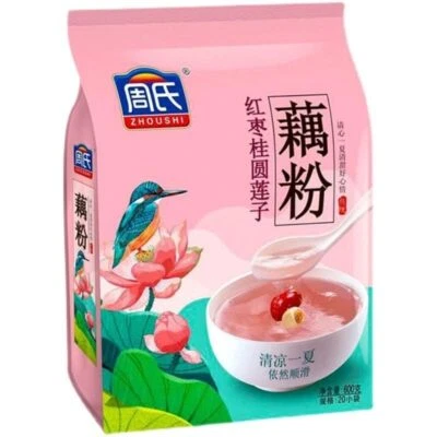 Sopa de almidón semilla de loto longan fecha roja raíz de loto chino en polvo 600 g Foto 1 de 4