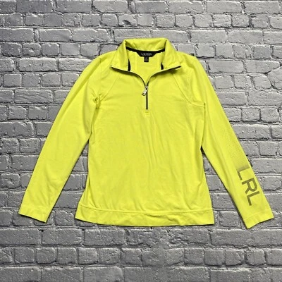 Camisa para mujer Lauren Ralph Lauren etiqueta negra 1/4 cremallera manga larga S amarillo neón Foto 1 de 4
