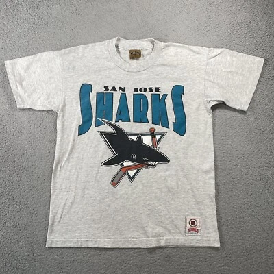 Camiseta De Colección Nuez moscada San José Tiburón Adulto Mediana Gris Hecha en EE. UU. Punto Único Foto 1 de 4