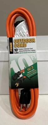 10 Ft Outdoor Extension Cord Orange 16/3 Med duty 3 Prong Ultraflex OSHA PRIME - Image 1 of 4