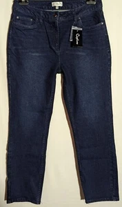 Women's Capture Crop Straight Stretch Blue Jeans Size 14 Leg 27" NWT RRP $79.99 - Picture 1 of 9