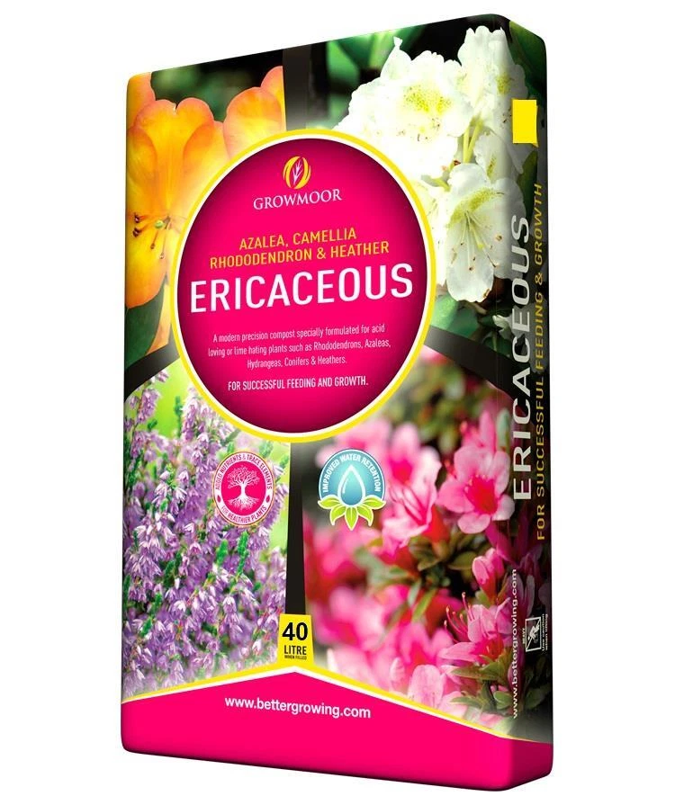 GROWMOOR 40L Litre Bag Ericaceous Compost Rhododendron Azalea Heather Conifer Camellia