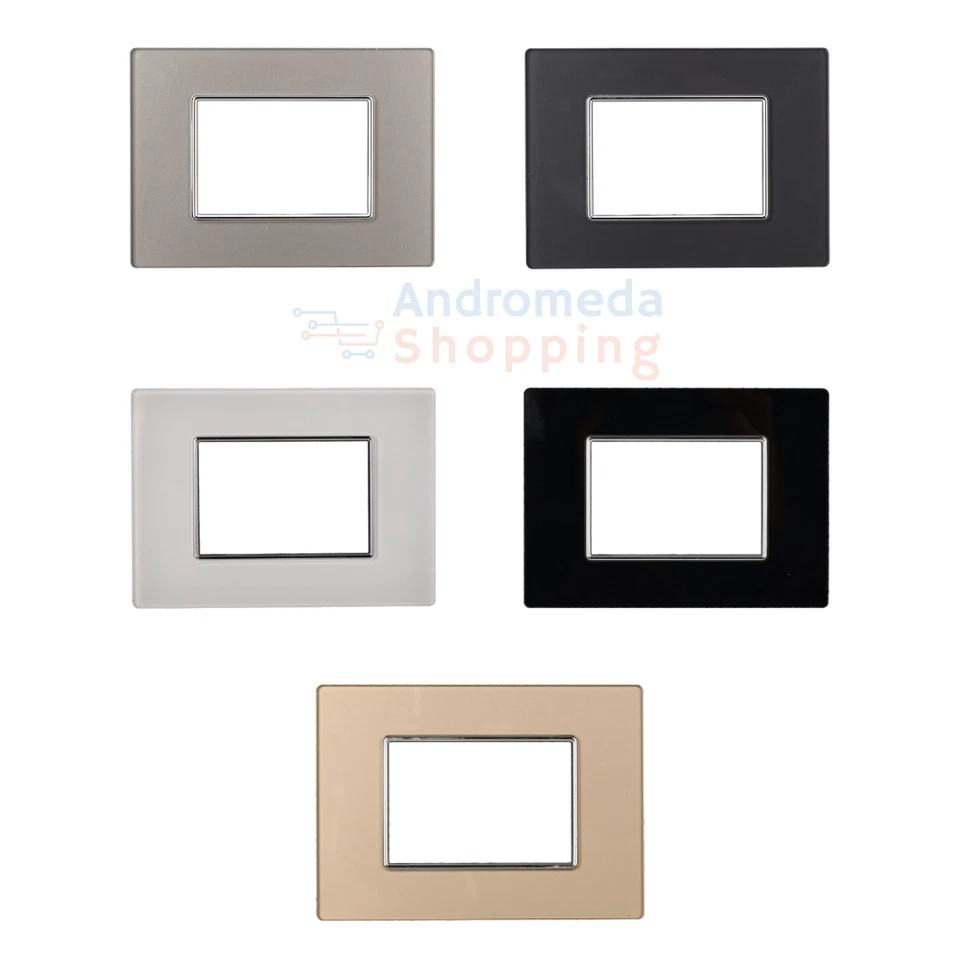 ETTROIT PLACCHE VETRO COMPATIBILI BTICINO AXOLUTE PLACCA 3 4 6 POSTI