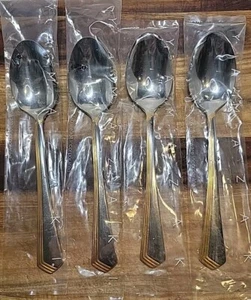 Juego de 4 cucharas Yamazaki RAMONA con acento dorado inoxidable 18/8 nuevo - Imagen 1 de 5