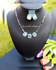 Loving The Riva Necklace & Earrings , Wedding, Party, Steel Blue Colour, Uk