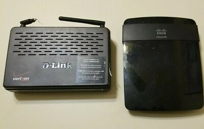 D-Link DSL-2750B Wireless N Router & Cisco E1200 Modem (b84) - Image 1 of 4