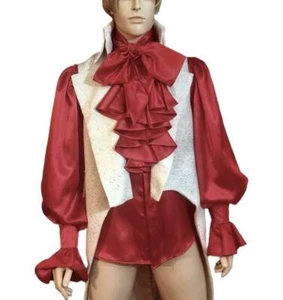Men's Silk Charmeuse Ruffle Shirt - Picture 1 of 5