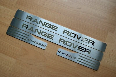 Juego completo de 4 placas de desgaste de umbral de puerta cromadas para Range Rover Evoque 2011-2019 Foto 1 de 4