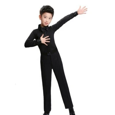 Boys Dancewear Shirt Ballroom Modern Salsa Samba Smooth Latin Tango Clothing Top - Image 1 of 4