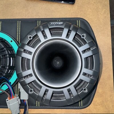 Kicker KMXL65 6.5" RGB-LED Marine HLCD Coaxial Speakers, Pair Very Loud & Clear - Image 1 of 3