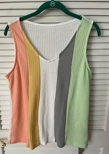 SHEIN Size XL  Multicolor Sleeveless Scoop Neck Textured Tank Top - Picture 1 of 3