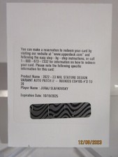 2022-23 UD STATURE DESIGN VARIANT PATCH RPA AUTO JURAJ SLAFKOVSKY RC #/20 SSP !!