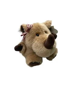 Peluche marron marron peluche animal arc 5 pouces - Photo 1/14