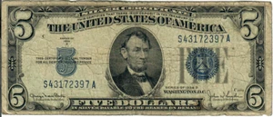 1934D 5$ Silver Certificate - Blue Seal - GNC/JWSy S43172397A - #13584 - Picture 1 of 2