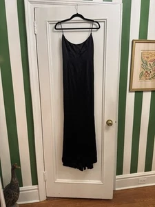 REEM ACRA BLACK SILK CREPE GOWN - Picture 1 of 8