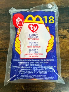Sealed TY Mcdonalds Ty Teenie Beanie Baby Bushy the Lion (#18) 2000 - Picture 1 of 4