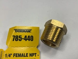 Dorman 785-440 Brass Bushing Pipe Thread 1/4" FNPT X 3/8" MNPT - Picture 1 of 4