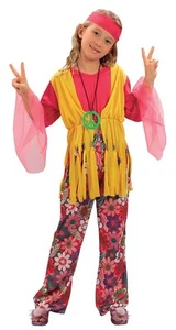Bristol Novelty Hippy Girl Costume (XL) Childs Age 9 - 11 Years Age 10 - 12 year - Picture 1 of 2