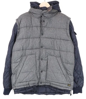 SCOTCH & SODA Ams Couture Men's 2XL Grey Blue Wool Blend Hooded 2in1 Jacket * - Image 1 of 4