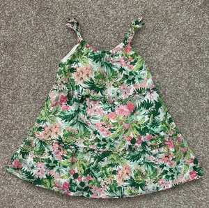 Janie and Jack Infant Baby Girl Tropical Floral Ruffle Sundress EUC sz12-18m - Picture 1 of 4