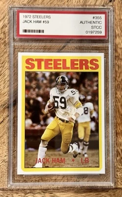🔥 1972 JACK HAM RC Steelers 🏆 True Rookie Year No Topps Card 💎 NM+ not psa - Image 1 of 4