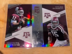 2017 Panini Donruss Elite College Ties Texas A&M Michael Bennett Myles Garrett - Picture 1 of 2