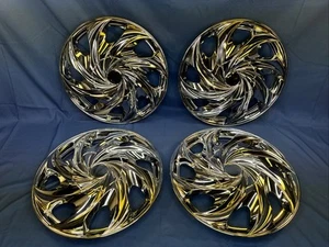 Lot of 4 Chrome Color Hubcaps Hub Caps Wheelcovers KT-946  14" Taiwan No.151485 - Picture 1 of 11