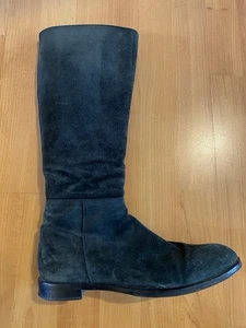 Salvatore Ferragamo schwarz Wildleder Größe 9 hoch hohe Stiefel Italien Reißverschluss - Bild 1 von 14