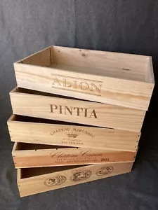 10x FLAT GENUINE FRENCH WOODEN WINE CRATE BOX TRAY STORAGE DRAWERS - Picture 1 of 11