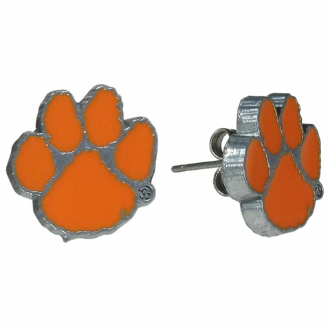 Clemson Tigers Stud Logo Earrings Hypoallergenic NCAA Licensed Cover