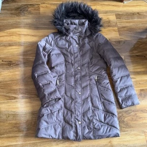 Kenneth Cole monk brown detachable hood 3/4 puffer style jacket size S - Picture 1 of 7