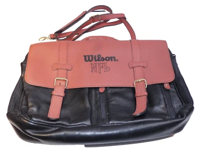 Maletín Wilson NFL vintage, marrón y negro, correa para el hombro Foto 1 de 4