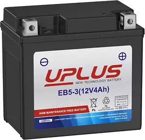 UPLUS YTX5L-BS ATV Motorcycle Battery, EB5-3 Maintenance Free 12V 4Ah SLA Batter - Picture 1 of 12