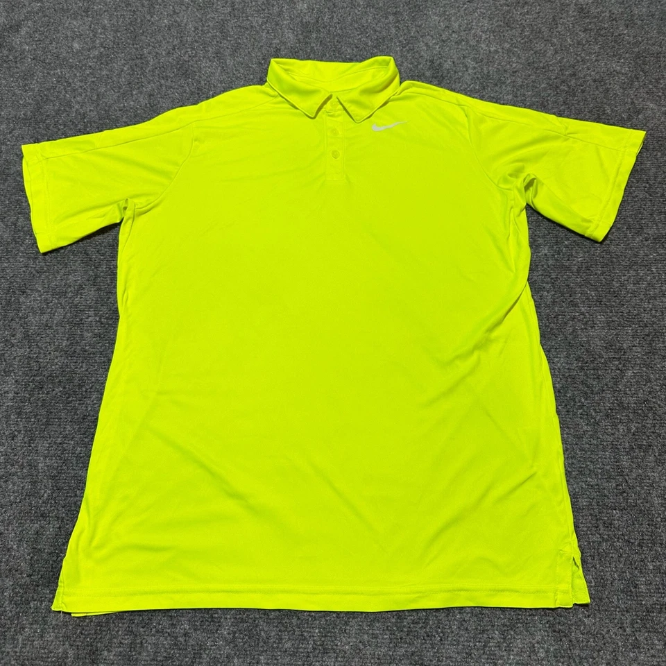 Nike Polo Shirt Boys Extra Large Neon Yellow Collared Short Sleeve Casual - Image 1 of 4