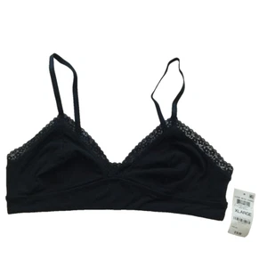 NWT JENNI Bralette Size XLARGE Black Cotton Pullover Lace Detail - Picture 1 of 9