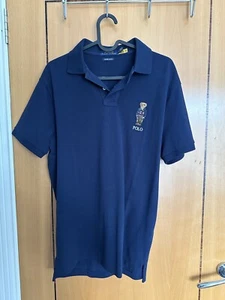  Polo Ralph Lauren Herren MEDIUM Klassiker maßgeschneidert schmale Passform marineblau Poloshirt UVP £115 - Bild 1 von 3