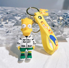 Bart Simpson Hoodie 3D Rubber Keychain Keyring Bag For Backpacks Car House Keys
