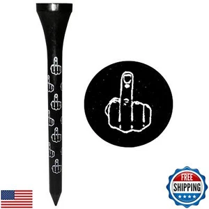 Gopher's Golf Middle Finger Golf Tees | Bamboo Golf Tees | Golf Gifts | Black - Picture 1 of 5