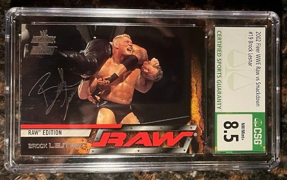 2002 Fleer Raw Vs Smackdown #19 Brock Lesnar RC CSG 8.5 NM-MT+ Wrestling Card - Image 1 of 1