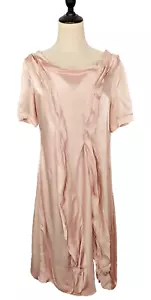 Trelise Cooper Size 12 Champagne Pink Satin Pleated Cocktail Party 40's Dress - Picture 1 of 7