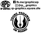 Young Padawan On Board Car Van Sticker Jedi Star Wars Nerdy Geeky Baby Child