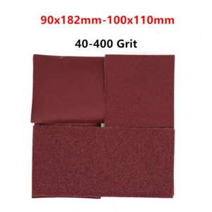 90x182mm-100x110mm Hook & Loop Sanding Paper Sheet Red Dry Sandpaper 40-400 Grit - Picture 1 of 8